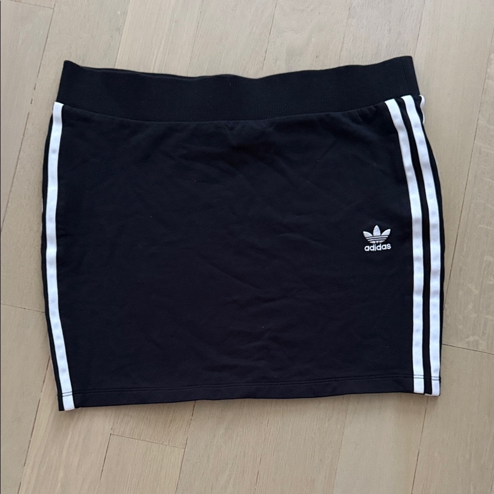 Adidas Women's Black Pencil Skirt with White Stripes